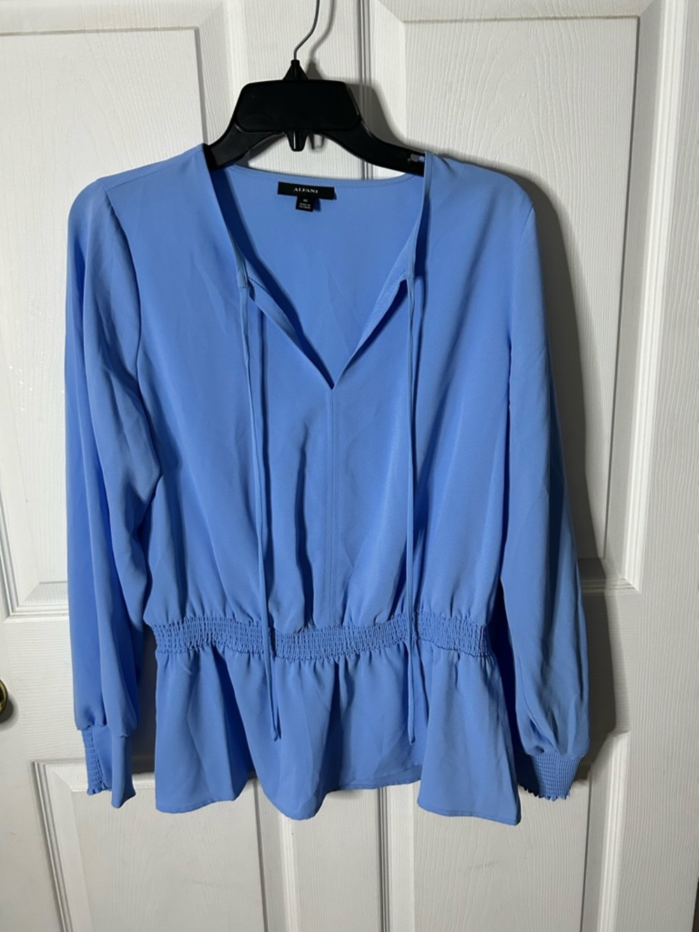 Alfani Peplum Tie-Neck Blouse